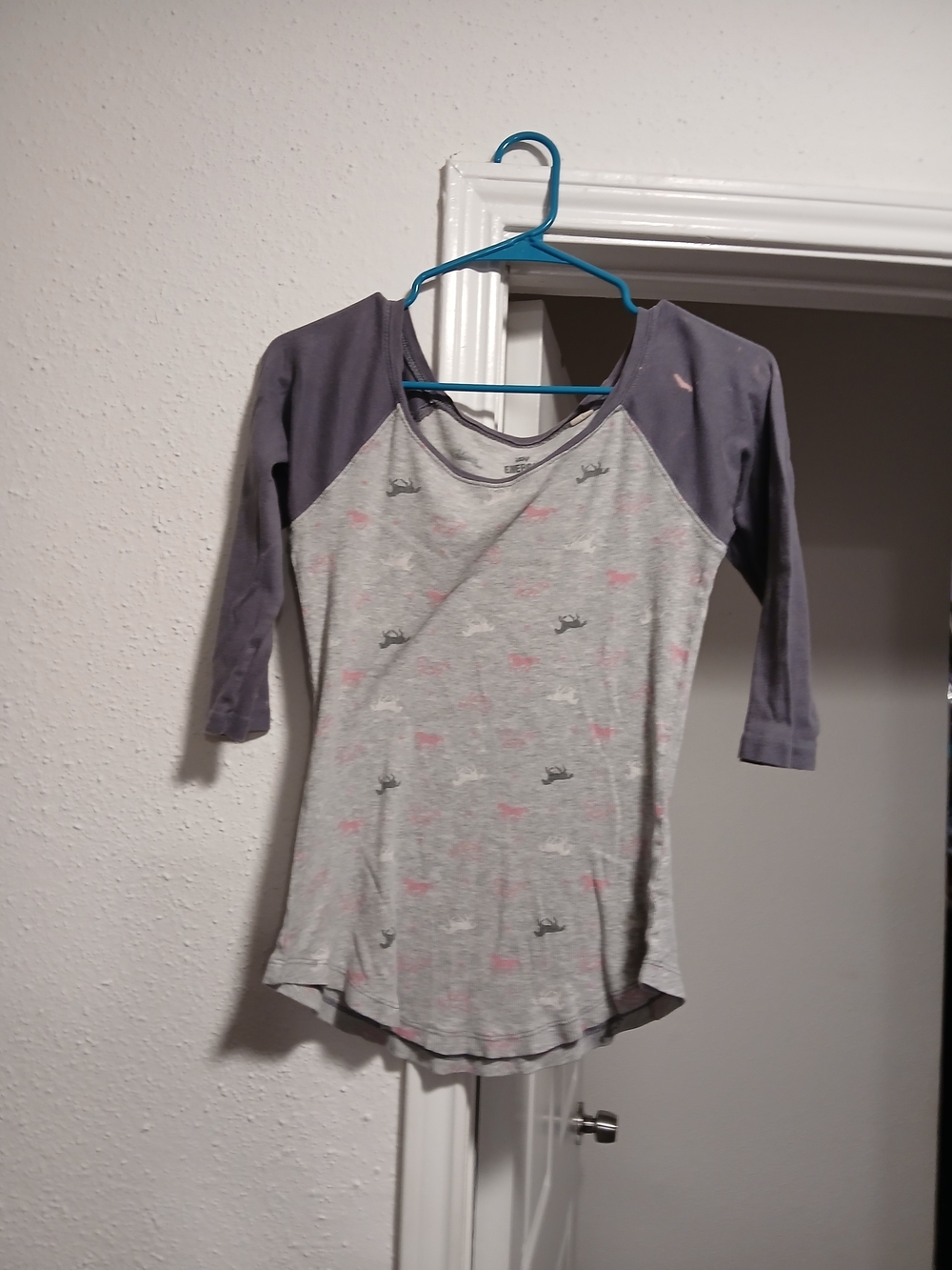 Energie Vintage Girls' Grey & Purple Raglan Top - Soft Everyday Shirt